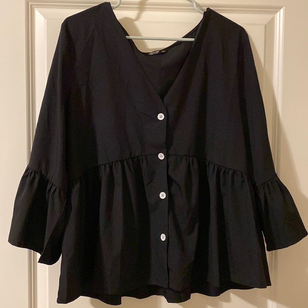 Black baby doll blouse